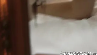 UK MILF beauty Lara fucked doggystyle for cum in mouth