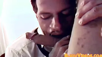 Vintage male covered in cum while stroking his big dick