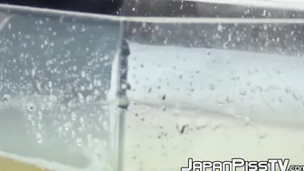 Japanese cuties take their panties off to pee