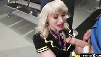 TS flight attendant Izzy Wilde bareback