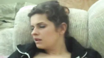 Sexy Brunette Babe Plays With Her Pussy At Home One Day