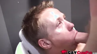 Horny jock has an extreme deepthroat from a handsome dude