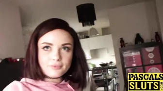 Cute teen Chloe Carter is playing with her wet shaved cunt