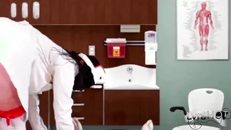 Assfucked Italian milf Nurse Drinks Patients Cum while Examining him