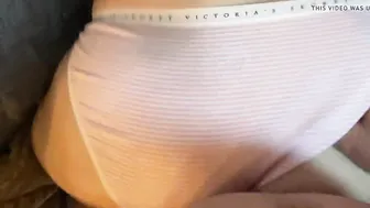 Getting banged into pink cotton underwear