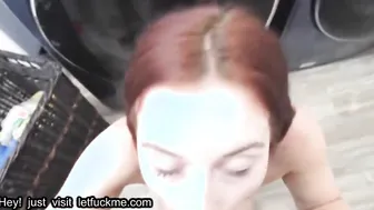 cumshot redhead stepsis danni rivers eats taboo cum in pov banging