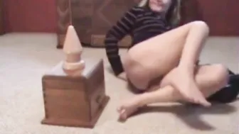 My 55 years old ass devours a huge toy