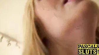 Hot blonde chick rides a big hard dick and gets a cumshot