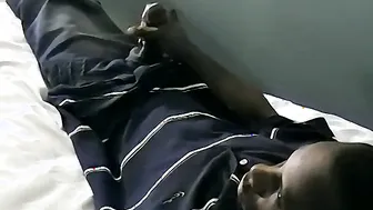 Hung black stud Iceberg loves wanking his massive dick