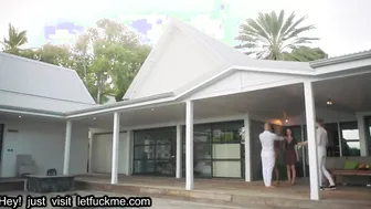 Spa porn video – Cumshot spoiled rich girls have threesome at spa