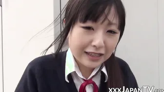 Adorable Japanese babes enjoy showing their hairy pussies