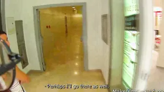 Sweet strawberry fuck in a WC