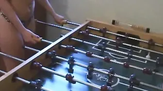 Lovers play table football