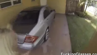 BJ on a ride and backyard fuck