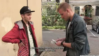 Teeny gives pleasure for cash