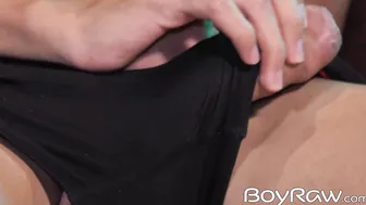 While Watching porn video – Skinny geek twink masturbating and fingering his ass solo