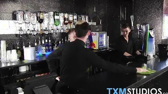 Hot and horny big dick twinks fucking behind the bar