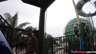 Thai GF waterpark fun and sex at home