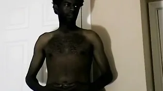 Hung black dude Jay pumps a load of cum out of his huge cock
