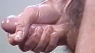 Adorable vintage gays stroking their hairy cocks and cums