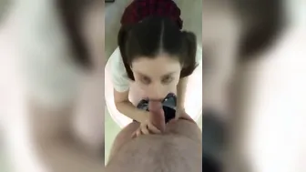Old Guy porn video – School girl blows mature man and got facial