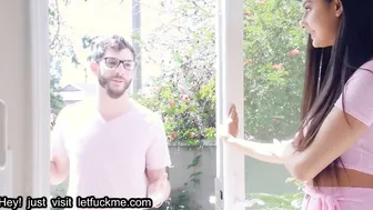 blowjob - curious next door chick tries neighbors dick