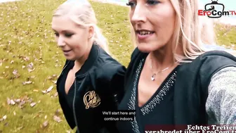 German lesbian real pick up date casting and fuck