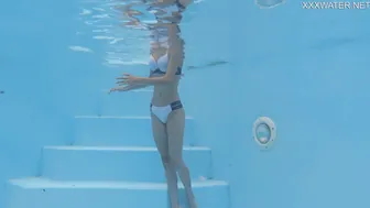 Windy weather swimming pool session Hermione Ganger