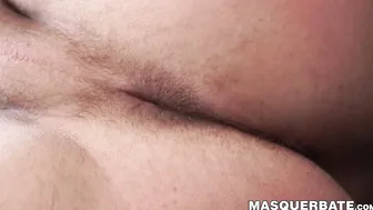 Hunk wanks his dick and fingers his asshole