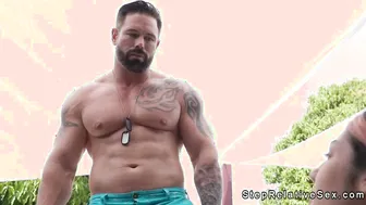 Muscle stepuncle fucks petite teen by the outdoor pool