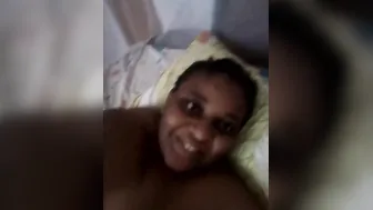Horny BBW black bitch  shows herself naked for money