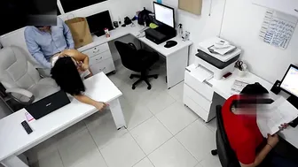 chick Boss Fucks her Coworker next to the Assitent
