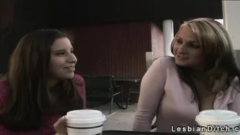 Two hot lesbians cudling and licking in bed