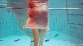 Hottest Russian perfect body babe Deniska in the pool