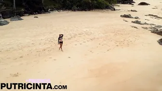 Emmy Showing Her Flawless Big Boobs On Empty Beach