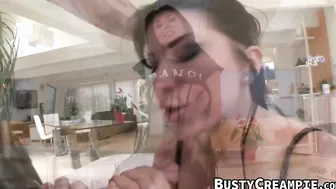 Romi Rain fucked while her huge melons are covered in oil