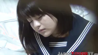 Japanese college girl's Uniform - Teen Masturbates In Classroom