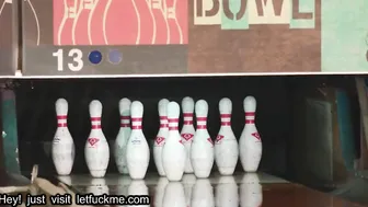 creampie gorgeous ebony julie kay rides hard cock at bowling centre