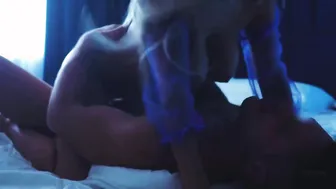 Hot Blonde Babe with Big Naturals in Blue Lingerie gets Fucked by Big Cock 3