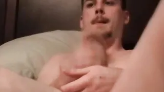 Amateur twink Blaze receives a blowjob while solo plays