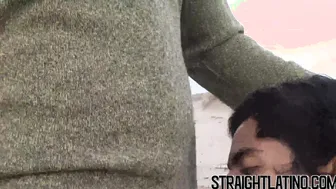 Hot young Latino barebacked after making out at the beach