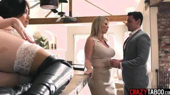 Husband surprised his big tits wife
