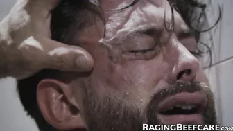 Tatted hunk Drew Sebastian throatfucks Bearded Alpha Wolfe
