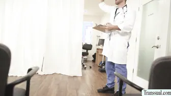 Horny shemale gets ass fucked by her doctor