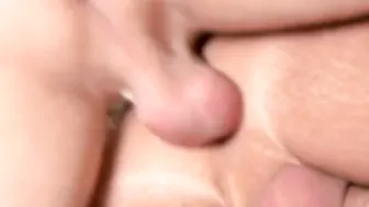 Cute twink receives a large bearded hunk cock bareback