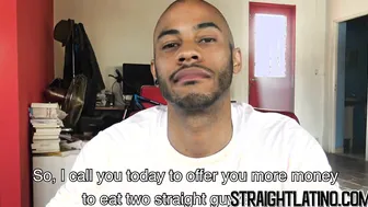 Straight jock takes money for raw bareback threesome POV