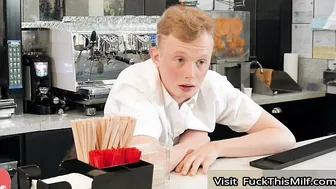 Bored Waitress Syren De Mer Tries To Earn Some Extra Tips By Giving Her Gaping Asshol 7