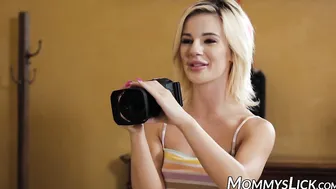 Wicked stepmom loves when her daughter plays with her tits