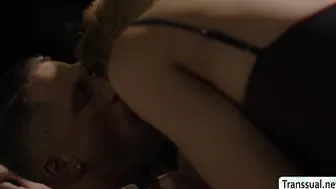 Blonde Tbabe Gracie Jane being teased by her partner