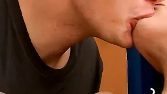 Adorable young man engages with self pleasure cumming hard